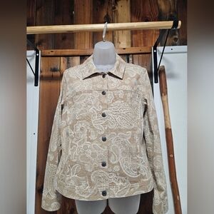Croft & Barrow Beige Paisley Jean Jacket
